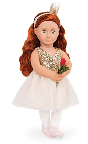 Deluxe ballerina outfit for 18-inch dolls, featuring a headband crown and 7 ballet clothing accessories by Our Generation.