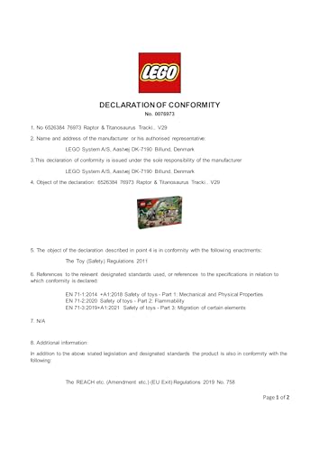 LEGO Jurassic World Raptor & Titanosaurus Tracking Mission - Dinosaur Toy incl. 3 Minifigures, Off-Road Car & Motorbike - Gift for 7+ Year Old Boys & Girls - 76973