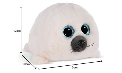 NICI 49176 Kuscheltier Robbe Boubelle weiß schlenkernd Phoque Cuddly GLUBSCHIS Seal 15cm White Dangling-Sustainable Made Plush, Cute Soft Toy to Cuddle and Play with, for Children & Adults, Gift idea
