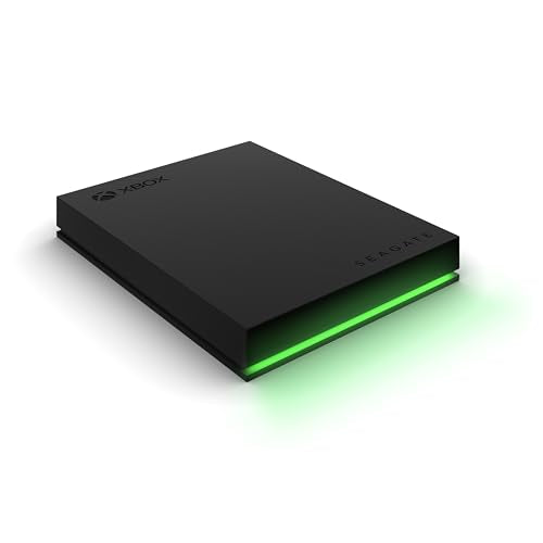 Seagate Game Drive for Xbox 2TB, External Hard Drive Portable, USB 3.2 Gen 1, Black with built-in green LED bar, Xbox Certified, Data Rescue Services (STKX2000403)