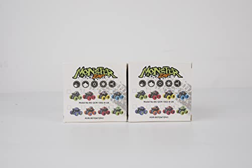 m zimoon Monster Inertia Truck, 2 Pack Off-road Vehicle Toy Four-Wheel Race Cars with 360 Degree Rotation, Toddler Car Toys Birthday Gift for 3 4 5 6 7 8 year old Kids Boys Girls (Blue+Green)
