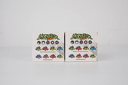 m zimoon Monster Inertia Truck, 2 Pack Off-road Vehicle Toy Four-Wheel Race Cars with 360 Degree Rotation, Toddler Car Toys Birthday Gift for 3 4 5 6 7 8 year old Kids Boys Girls (Blue+Green)