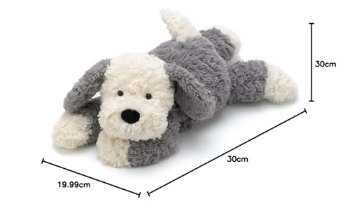Soft Jellycat Tumblie Sheepdog plush toy, 35cm, featuring fluffy fur and a playful expression, perfect for cuddling.