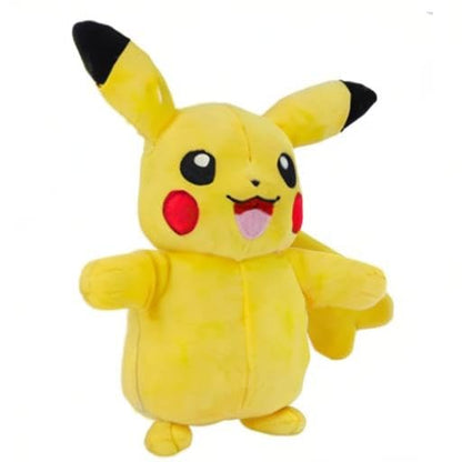 8-inch premium Pikachu plush toy by Pokémon, featuring vibrant yellow color and cute facial expression.