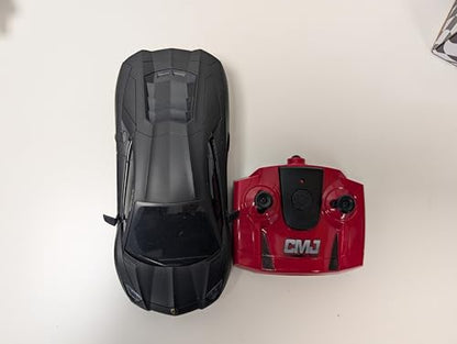 Lamborghini Aventador Official Licensed Remote Control Car with Working Lights, Radio Controlled On Road RC Car 1:24 Scale, 2.4Ghz Matte Black, Great Toys for Boys and Girls