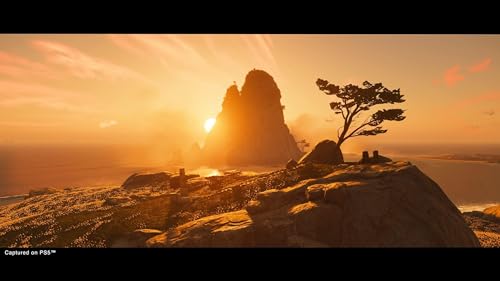 PlayStation Ghost of Tsushima Director's Cut for PS5, featuring a samurai warrior in traditional armor with a scenic island background.