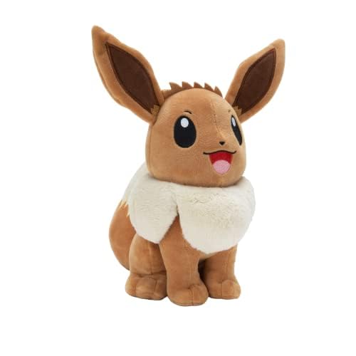 12-inch Pokémon Eevee plush toy featuring soft fabric and authentic details, perfect for cuddling or display.