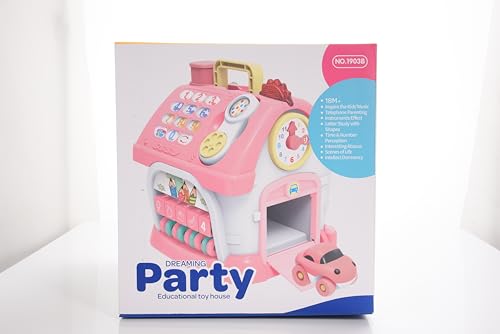 Toddler Toys for 1 2 Year Old Girls: Montessori Educational Toy for 1 Year Old, 6 in 1 Multi-Functional Activity House Baby Toys with Music/Clock/Telephone, Birthday Gifts for 1 2 Year Old Girls Kids