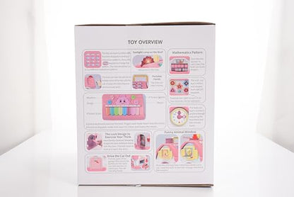 Toddler Toys for 1 2 Year Old Girls: Montessori Educational Toy for 1 Year Old, 6 in 1 Multi-Functional Activity House Baby Toys with Music/Clock/Telephone, Birthday Gifts for 1 2 Year Old Girls Kids