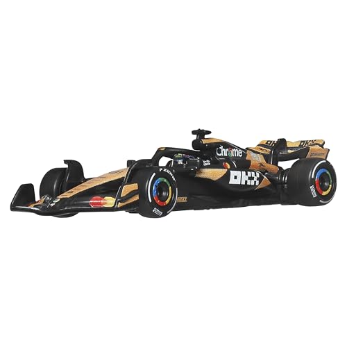 Hot Wheels 1:64 Scale Premium Die-Cast Formula 1 Collectible Toy Race Car with Real Riders Tires & Metal/Metal Body & Chassis (Styles May Vary), JBM11