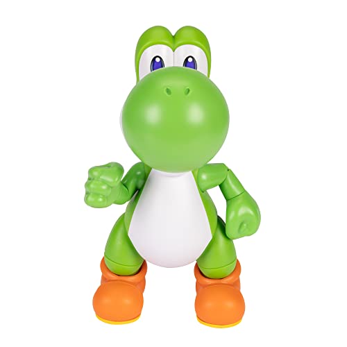 Super Mario Nintendo Yoshi plush toy, 14-inch character with 13 points of articulation, motion-activated sounds and phrases.