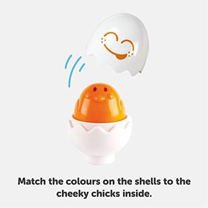 Toomies Hide and Squeak Eggs Baby Toy - Baby Box of Big Eggs with 3 Squeak Chicks & 3 Rattle Chicks - Colour & Shape Sorter Baby Sensory Toys - Toddler Toys & Baby Toys 6 Months Plus to 36 Months
