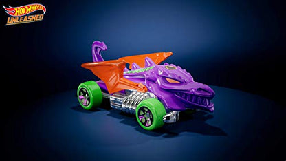 Hot Wheels Unleashed video game for PlayStation 5, featuring colorful car racing scenes and game cover art by Deep Silver.