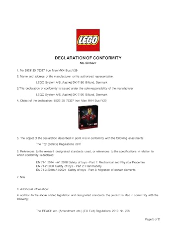 LEGO Marvel Iron Man MK4 Bust set featuring Tony Stark minifigure, shoulder cannons, and a rotating head for display.