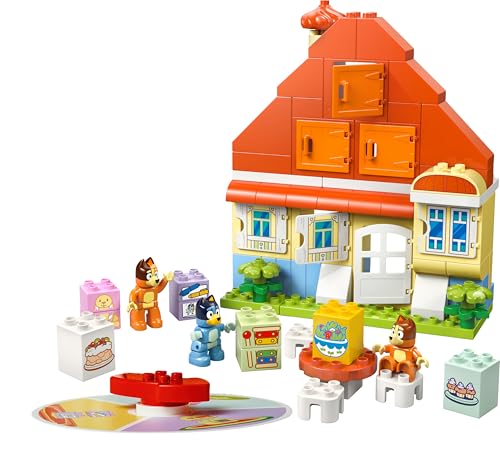 LEGO DUPLO Bluey: Bluey's Family House with Memory Game - Learning Toy for Toddlers - incl. 3 Figures, Opening Windows & a Board Game - Gift for 3+ Year Old Girls & Boys - 10459