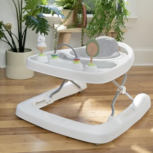 Ingenuity Spring & Sprout First Forest 3-in-1 baby activity walker with colorful nature-inspired toys and adjustable height.