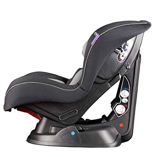 Cozy N Safe Nevis Group 0+/1 Car Seat 0-18kg, Birth to 4 Years, Rear & Forward Facing, 7 Recline Positions, Side Impact Protection, 5 Point Harness, Deep Padding - Black/Grey
