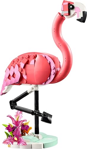 LEGO Creator 3in1 Wild Animals set featuring a pink flamingo, cockatoo parrot, and axolotl toy figures.