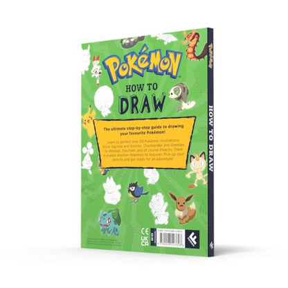 Official guidebook by Farshore on how to draw Pokémon, featuring tips and illustrations of Pikachu and other characters.