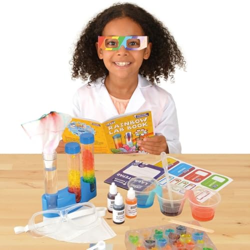 Galt Rainbow Lab science kit for kids with colorful crystals and 12 experiments, STEM toy for children ages 5 and up.