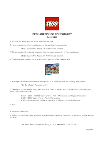 LEGO | Disney Lilo and Stitch Beach House Building Toy with 6 Rooms, Rooftop Observatory, a Spaceship and 5 Minifigures - Birthday Gift for 9+ Year Old Girls, Boys & Fans - 43268