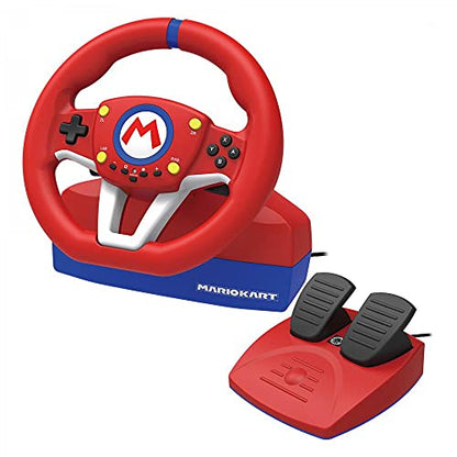 Hori Mario Kart Racing Wheel Pro Mini for Nintendo Switch, compact gaming controller with colorful Mario Kart branding.