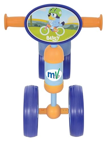 Bluey Officially Licenced Ride On Toy for Ages 1+ | Boys or Girls Kids Childrens Deluxe Bobble Toddler Push Scooter | Foot to Floor Baby Bike | Blue