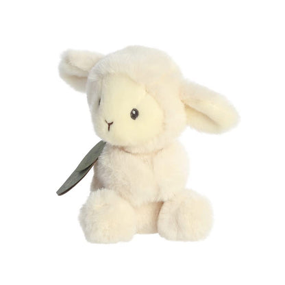 Aurora, 23367, ebba Baby Eco Laurin Lamb Rattle, 6In, Recycled Soft Toy, White