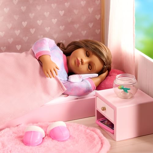 Our Generation OG Sweet Snuggles Bedroom Set with furniture for 18-inch dolls in a colorful, cozy layout.