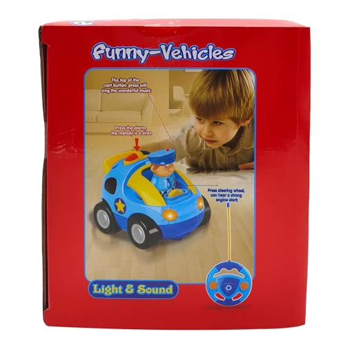 Pup Go First Police Remote Control Car for Toddler 18 Months+, Ideal for Girls, 2 Interchangeable Dolls with Siren & Lights, Baby RC Police Racing Toy (Sapphire Blue)