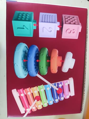 Baby Toys for 6 to 12 Months, Montessori Toys for Babies 6 Months -3 Year Old, 6 in 1 Wooden Sorting and Stacking Blocks Activity Cube Sensory Toy, Learning Baby Toys Gift for 6 7 8 9 12 Months