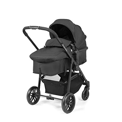 Ickle Bubba Star 3-in-1 Travel System with Astral Group 0+ Car Seat – Convertible Pram & Pushchair, Suitable from Birth to 15kg (Approx. 3 Years*), Spacious Basket & All-Terrain Wheels (Black)