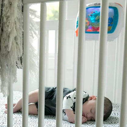 Baby Einstein Sea Dreams Soother crib toy with remote, calming lights, melodies, and sleep aid features for newborns and infants.