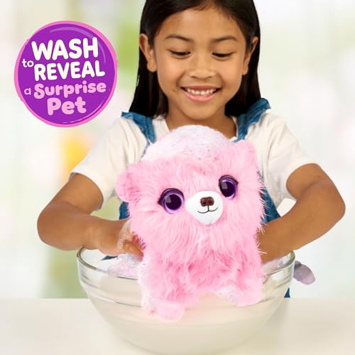 ScruffaLuvs Pet Scruffs Pink - Mystery Plush Toy, 7.5" Tall - Wash to Reveal 1 of 3 Rescue Pets: Puppy, Bunny, or Kitty - Includes 8.7" Deluxe Pet Carrier