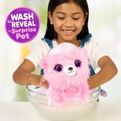 ScruffaLuvs Pet Scruffs Pink - Mystery Plush Toy, 7.5" Tall - Wash to Reveal 1 of 3 Rescue Pets: Puppy, Bunny, or Kitty - Includes 8.7" Deluxe Pet Carrier