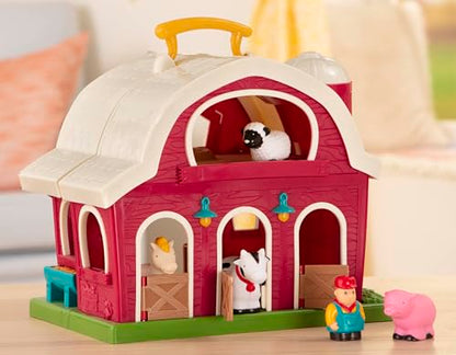 Battat– Big Red Barn, Animal Farm Playset – Learning Toy for Toddlers, 18M Plus, 13.5" x 9"x 12"