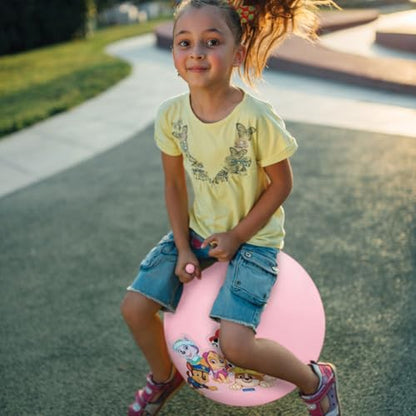 LEXIBOOK, Paw Patrol, Inflatable Hopper Ball, Chase, Marshall, Skye, Rubble, Everest, Manual pump included, Secure and durable plastics, Pink, BG040PAG