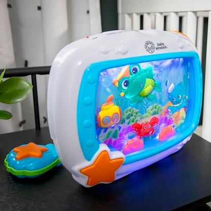 Baby Einstein Sea Dreams Soother crib toy with remote, calming lights and melodies for newborns and infants.