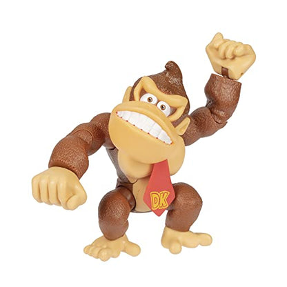 Super Mario Donkey Kong action figure, 6-inch tall with posable features, ideal for play and display for kids and collectors.