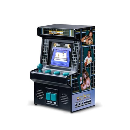 ARCADE CLASSICS Basic Fun Arcade Classics Mini WWE handheld game with joystick, full-color screen, authentic sound effects in black