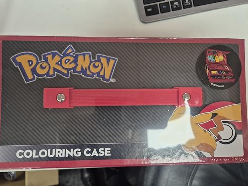 Pokémon art supplies set featuring coloring pencils, felt tip pens, watercolor paints, and wax crayons with Pikachu design.