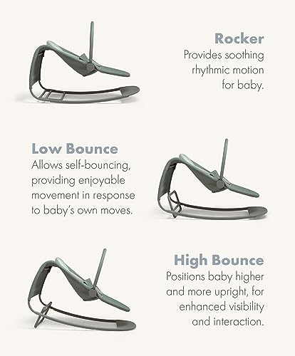 Mamas & Papas Tempo 3-in-1 rocker and bouncer for babies, lightweight design with 3-point harness and removable magnetic toy bar.