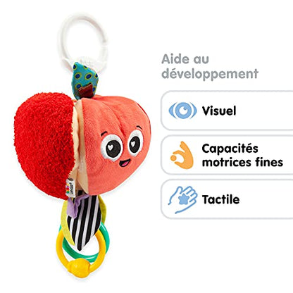 Lamaze Archer the Apple sensory baby toy with colorful clips and sounds for newborns and infants aged 0-24 months.