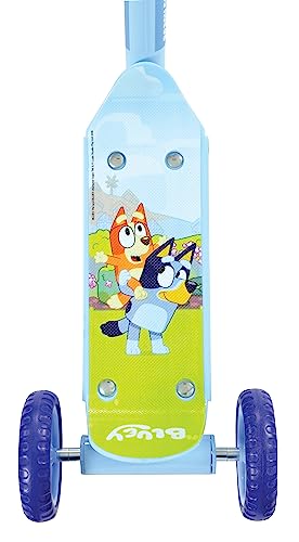 Bluey 3-Wheel Tri Scooter for Kids | Deluxe Edition Officially Licensed with Exciting Decals | Sturdy Steel Frame Puncture-Proof Tyres | Adjustable Handlebar Height | Age 3+ Years