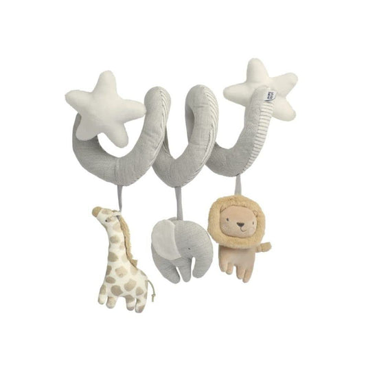 Mamas & Papas Welcome to the World spiral activity toy featuring a giraffe, elephant, and lion for baby and toddler entertainment.