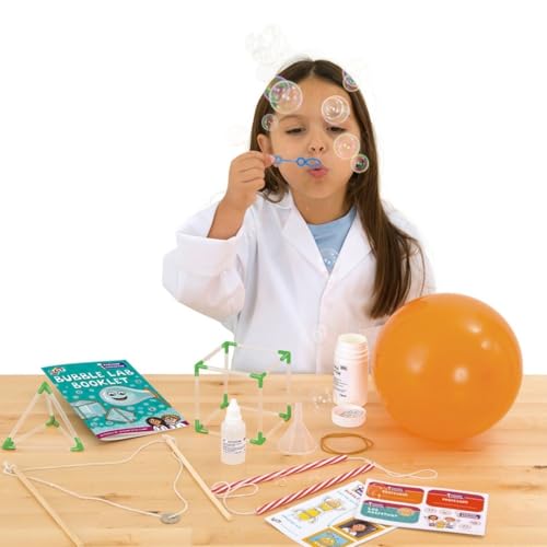 Galt Bubble Lab science kit for kids with experiments on 3D bubbles and water tricks, includes guide book for children ages 5+
