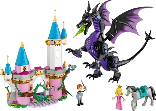 LEGO ǀ Disney Princess Maleficent’s Dragon Form Building Toy Set for Kids and Sleeping Beauty Fans, with 2 Mini-Doll Figures, Fun Gift Idea for 7 Plus Year Old Girls and Boys Who Love Aurora 43240