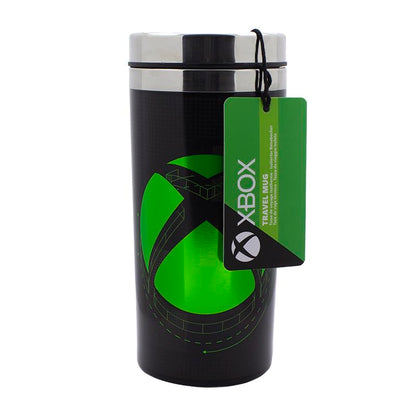Paladone Xbox travel mug with Xbox logo, 450ml capacity, insulated drinks flask for hot or cold beverages, ideal for gamers on the go.