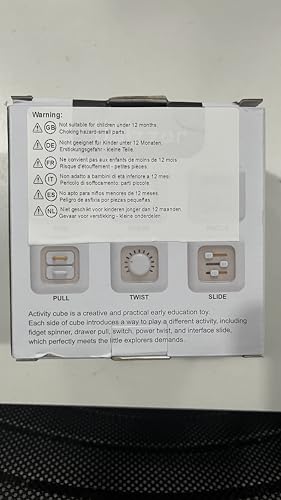 VoMii Baby Activity Cube - Montessori Sensory Toys for 12-24 Months, Travel & Learning Toys