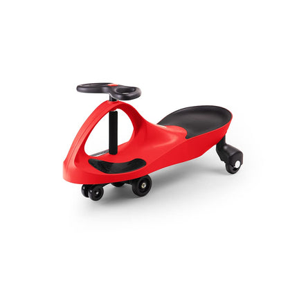 Didicar Fiery Red ride-on wiggle car for kids, featuring a seat and steering wheel, suitable for indoor and outdoor play.